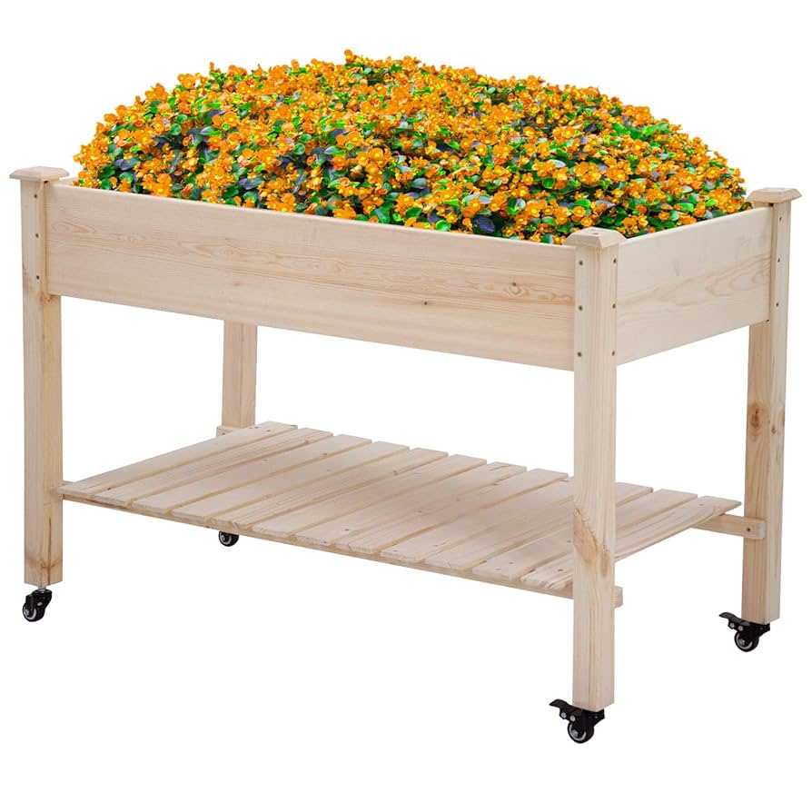 Amazon.com : Raised Garden Bed Elevated Wood Planter Box